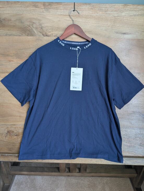 Lskd Other - NWT LSKD Go-To FLXCotton Oversize Deviation T Shirt Men S Navy Blue Short Sleeve